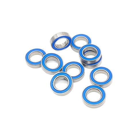 ABEC-7 6801RS Ball Bearing Set 12x21x5mm Blue Rubber Cover Thin Section 10 Pieces with Rustproof Coating