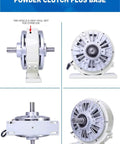 25Nm Double Shaft Magnetic Powder Clutch And Brake System for Dual Axis, showing detailed views of the clutch and brake components