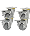 Badass Four Inch Heavy Duty TPR Swivel Casters With Foot Lock Brakes And Reinforced Steel Plates Arrives As A Four Pack Set.