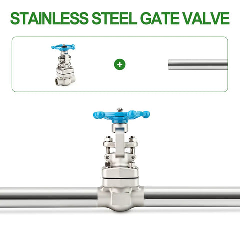 Forged 304 Stainless Steel Weld Gate Valve 1 Inch OD Rotary Sluice Valve With Wheel Handle For Water Oil Gas Pipelines