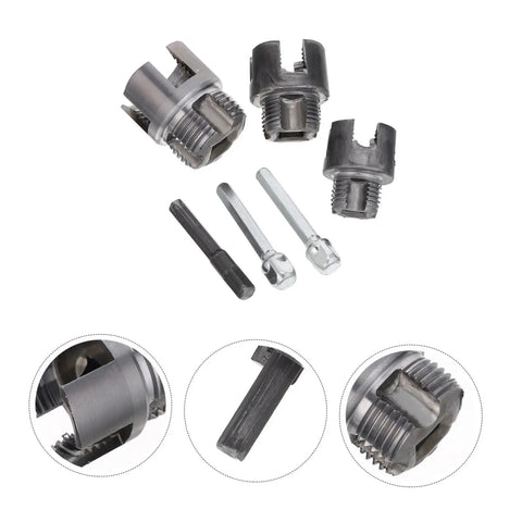 Awesome Electric Pipe Thread Cutter Kit For PvC & Metal, featuring three cutter heads and drill bits for 1/2, 3/4, 1-inch pipes.