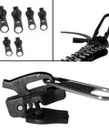 Zipper Repair Kit With Replacement Slider And Teeth For Jackets Bags Jeans And Luggage Instant Fix For Worn Zippers, close-up view.