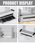 Slick Desktop Tool Organizer Rack With Spacious Drawer For Screwdriver And Hand Tool Storage, showcasing multiple angles and features.