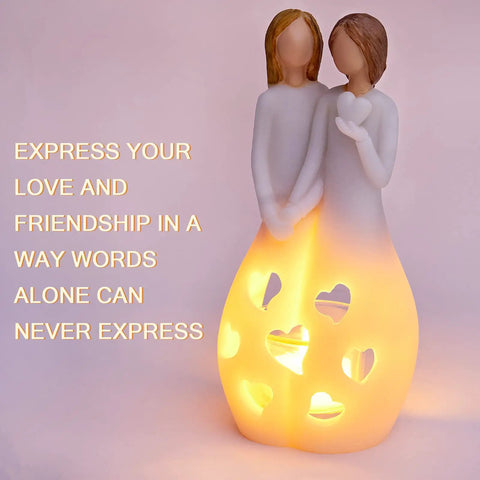 Sister Birthday Gift From Sister Best Friend Gift For Women Candle Holder With Flickering LED Flameless Candle Cozy Home Decor