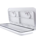 Amarine Made white boat hatch with lid, marine-grade 24 x 9-5/8 in, RV/caravan use
