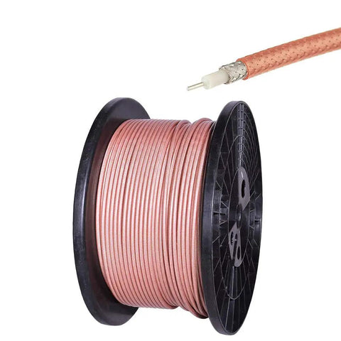 Spool of 15ft UHF PL-259 to PL-259 coax cable 50 Ohm, high power for outdoor HAM radios, CB radios, durable copper build