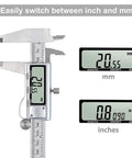 Image showing IP54 Waterproof Digital Caliper with Stainless Steel Build, Huge LCD Display, Vernier Caliper, Auto Off, Inch and Millimeter Conversion, 6 Inch and 150 mm Precision Measuring Tool for Home and Shop.