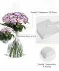 50 Pack Clear PP Plastic Flower Water Bags For Bouquet Transport And Storage Sleeves Holding Roses