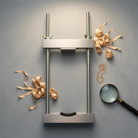 Cello Head Clamp For Violin Family Instruments Go To Pro Luthier Bench Fixture With Secure Holding And Repeatable Positioning For Instrument Building And Repair In Workshop With Cushioned Touch Area, metal clamp on gray surface