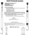Push Pull Door Pressure Gauge 0-35 Lbs With Plastic Protective Tube, ADA Compliant, Easy Read Dial, Heavy Duty Door Testing Tool For Interior And Exterior Doors, Made In USA on product sheet