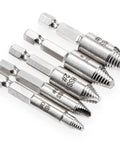 Top Notch Heavy Duty Screw Extractor Set With Carbide Tips To Pull Stripped Broken Screws Fast Using This Speedout Tool Kit For Tough Jobs And Strong Grip Power On Any Stuck Bolt, 5 steel bits