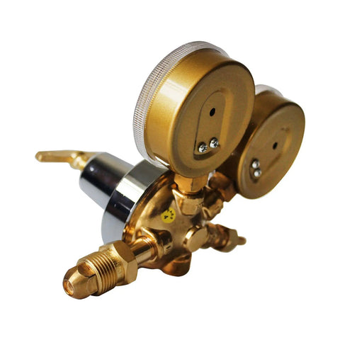 Dual Welding Gas Gauges Regulators Combo Oxygen CGA 540 And Acetylene CGA 510 Two Pack Pro Grade Brass Fittings High Precision Gauge