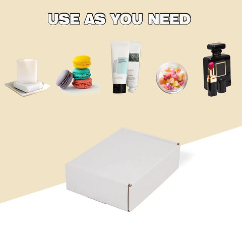 Self Locking White Corrugated Shipping Boxes Pack Of 25 Easy Fold Mailers For Small Business Lightweight Sturdy Cardboard Packs view with assorted items.