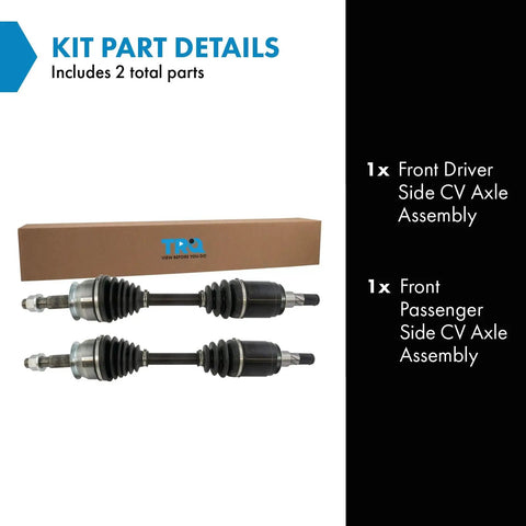 Beefy Two Piece Front CV Axle Assembly Set Driver And Passenger Sides For 2005-2019 Nissan Frontier 2005-2015 Xterra 2008-2012 Pathfinder V6 4.0L 2005-2007 Pathfinder 2009-2012 Suzuki Equator, two CV axles with box