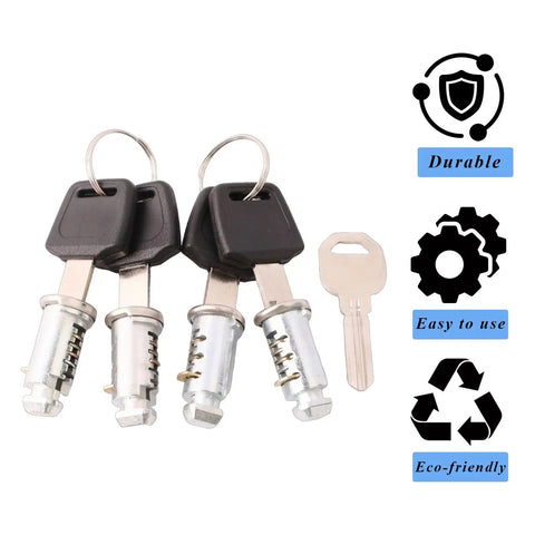 4 Pack Replacement Lock Cores For One Key System Lock Cylinders, Replacement Key Cylinder For Bike Rack, Roof Rack, Ski Rack Accessories