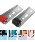 Heavy Duty Sliding Barn Door Wheels And Silent Nylon Rollers With Built Tough Cold Rolled Steel Frame For Silky Smooth Glide On Any Track Including All Hardware For Quick Indoor Outdoor Drawer Or Barn Gate Setup, featuring red and black roller mounts.