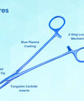 Mayo Hegar Needle Holder 7 Inch Surgical Needle Driver Clamp Forceps With Blue Plasma Coating And Tungsten Carbide Inserts For Precision Suturing