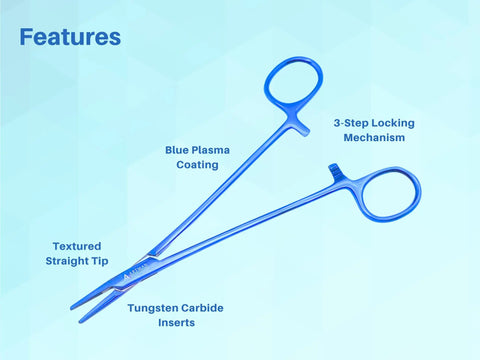 Mayo Hegar Needle Holder 7 Inch Surgical Needle Driver Clamp Forceps With Blue Plasma Coating And Tungsten Carbide Inserts For Precision Suturing