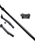 Front 11Pc 4WD Suspension Kit For 2005-2010 Ford F250 Super Duty SRW With ABS Wire Includes Ball Joints Bushings Bearings And Hardware Fits 2005-2007 F350 SRW 4WD And 2008-2010 F350 SRW 4WD Excludes Wide Track, black steel tie rods and ball joint