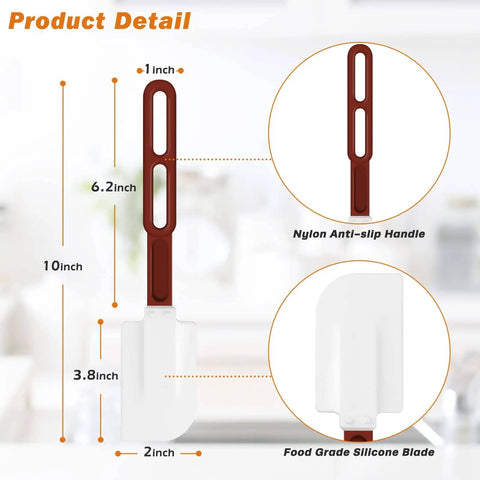 High Temp Silicone Spatulas Set Of 2 10 Inch Heat Resistant Nonstick Spatula Scrapers With Nylon Handles NSF Certified Kitchen Must Haves