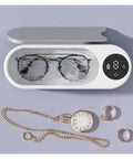 Totally Slick Portable Ultrasonic Cleaner For Sparkling Jewelry And Flawless Eyeglasses Hella Efficient Rechargeable Cleaning Pod with glasses and jewelry