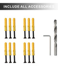 Accessory kit for Rock Solid Five Foot Indoor Outdoor Stair Handrail with screws, anchors, drill bit, and wrench included.