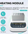 Gel Heating And Cooling Machine With 15 Wells For 1 ml Syringes, showing control panel and temperature range