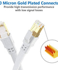 Ultra Fast Cat8 Ethernet Cable 50 Ft Flat Shielded RJ45 Patch Cable for Gaming PC Xbox PS5 PS4 with gold plated connectors