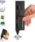 High Accuracy Diamond Tester Pen With LCD Display And LED Indicator, Pro Grade Diamond Selector For Pros And Hobbyists, Quickly Detect Real Diamonds With Green Light Signal, Battery Powered 9V, Eco Friendly And Easy To Use black pen testing a loose diamond