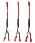 3Pcs JST Plug Splitter Y Harness Cables for RC Cars and Drones, 1M-2F, 1F-2M, 1F-2F view, compatible with Crawlers and Motors