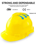 Yellow hard hat from Pro Grade Forestry Chainsaw Safety Helmet With Face Shield And Earmuffs For Eye And Hearing Protection