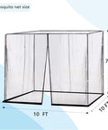 Heavy Duty Mosquito Net For 10x10 Patio Umbrellas And Gazebos Black Polyester Net Screen with 10 ft x 10 ft dimensions and drawstring top