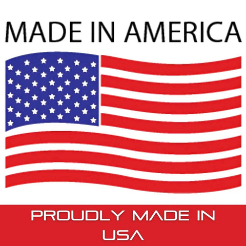 Image showing 'Made in America' text above the American flag, indicating the product is produced in the USA.
