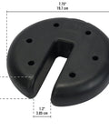 Four 5-Pound Cement Weight Plates For Securing Instant And Pop Up Canopies And Tents Black Heavy Duty Weights With Dimensions Shown