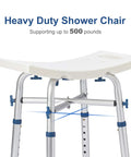 Heavy Duty Shower Chair For Bathtub With 500lb Capacity Adjustable Height No Tools Needed Non Slip Seat Anti Slip Feet