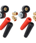 12 Pcs Welding Cable Panel Connector Kit With Quick Fit Plug And Socket Set For Stable Power Supply In Red And Black Color Coded ABS Housing, includes plugs and sockets.