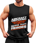 Mens Aircraft Mechanic Hero Tank Top Packed With Streetwise Summer Undershirt Vibes And Sleeveless Muscle Cut designed for gym or casual use.