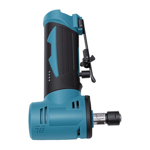 Heavy Duty Cordless Die Grinder For Polishing Sanding And Surface Prep Featuring Dual Rechargeable Lithium Batteries With Swift Us Plug Charger and Beast Mode Power Delivery, side view showcasing design.