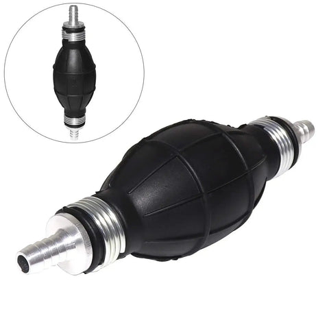 8Mm Black Primer Bulb Rubber Fuel Pump for Easy Hand Priming and Vacuum Transfer of Gasoline Petrol Diesel in Marine Boats and Small Engines Carburetor and Low Pressure Fuel Systems Durable Rubber Aluminum Construction