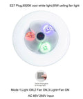 LYLXGHYHP Modern Ceiling Fan with Light for Bedroom Study Room, 3, showcasing the colorful LED lights and fan blades.