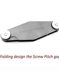 30 Degree Screw Pitch Gauge Set 12 Pcs Stainless Steel T Thread Measuring Tool folded display