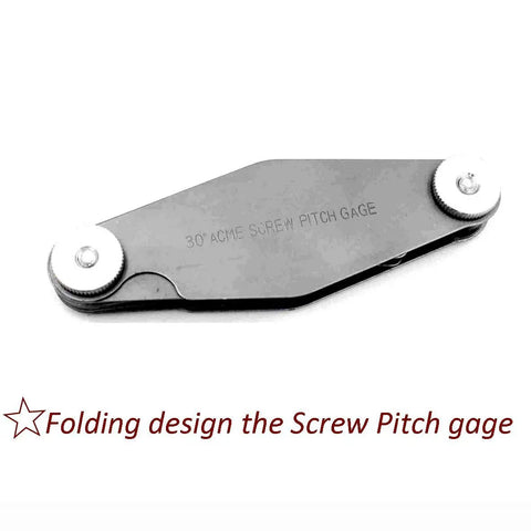 30 Degree Screw Pitch Gauge Set 12 Pcs Stainless Steel T Thread Measuring Tool folded display