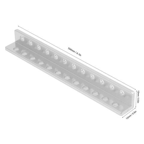 12 Hole L Type Aluminum Beam For Robotics, Pro Grade Built Tough And High Precision DIY Robot Building Components, 12x12x104mm, 2 Pack, Precision Drilled Holes For Easy Alignment And Strong Auto Projects. 104mm L-profile aluminum beam with 12 holes