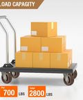 Four 4x1.5 inch hi-temperature nylon and glass caster wheels on a rolling platform cart