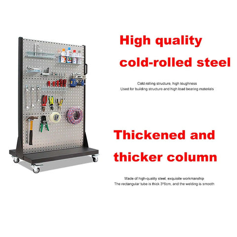 Heavy Duty Steel Tool Rack Organizer With Wheels And Durable Rust Resistant Finish, Supports Up To 1100 Lbs, Mobility Casters