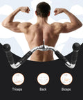 Pro Grade Lat Pulldown Bar Attachment For Strength Training And Tricep Workouts Heavy Duty Rotating Swivel Lat Bar shown with bodybuilder.