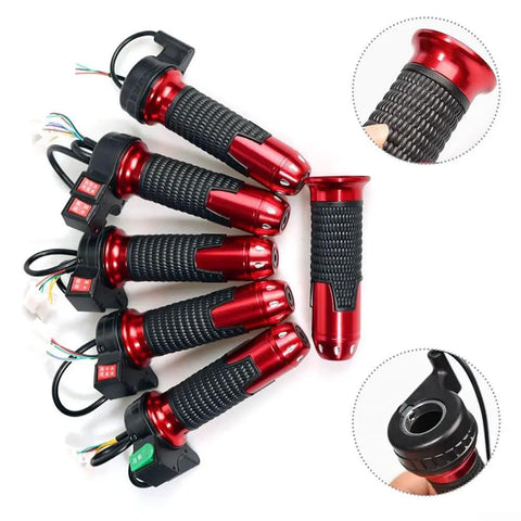 Top Tier E Bike Twist Throttle With 3 Speed Settings High Med Low Plus Forward Reverse Control For Smooth Rides On Any Terrain, red and black