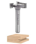 One Quarter Inch Shank One Inch Cutting Diameter T Shape CNC Spoilboard Surfacing Router Bit For Bottom Cleaning And Wood Milling Planing Tool Pro Grade Carbide Mortising Router Bit Long Lasting shown with wood sample
