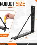 Set Of 2 Heavy Duty Underbody Truck Tool Box Mounting Brackets Kit 17 X 17 Inch Welded Steel Mounting Brackets with screwdriver