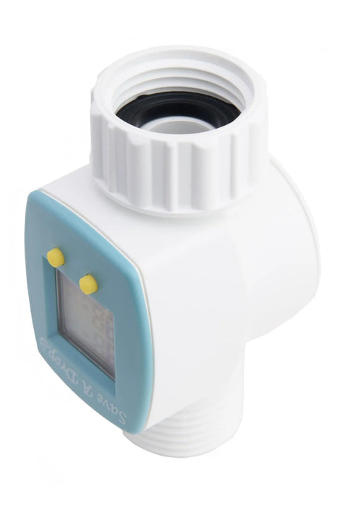 Reversed Display Water Flow Meter For Garden Hose See Gallons In Real Time Easy To Attach Tracks Single Use And Total Water Use white plastic hose meter